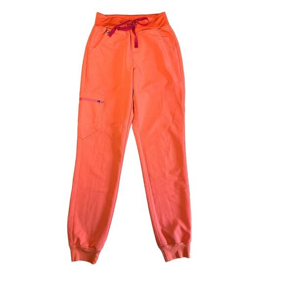 Figs Pants - High Waisted Zamora Jogger Scrub Pants Sunset Orange